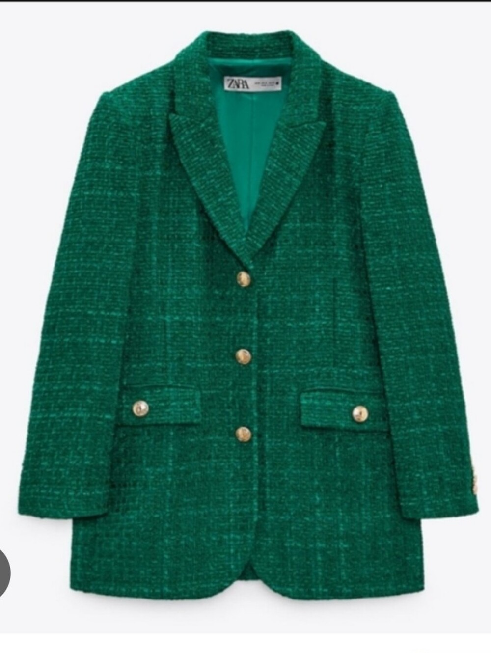 ZARA | US M Textured Tweed Blazer | green